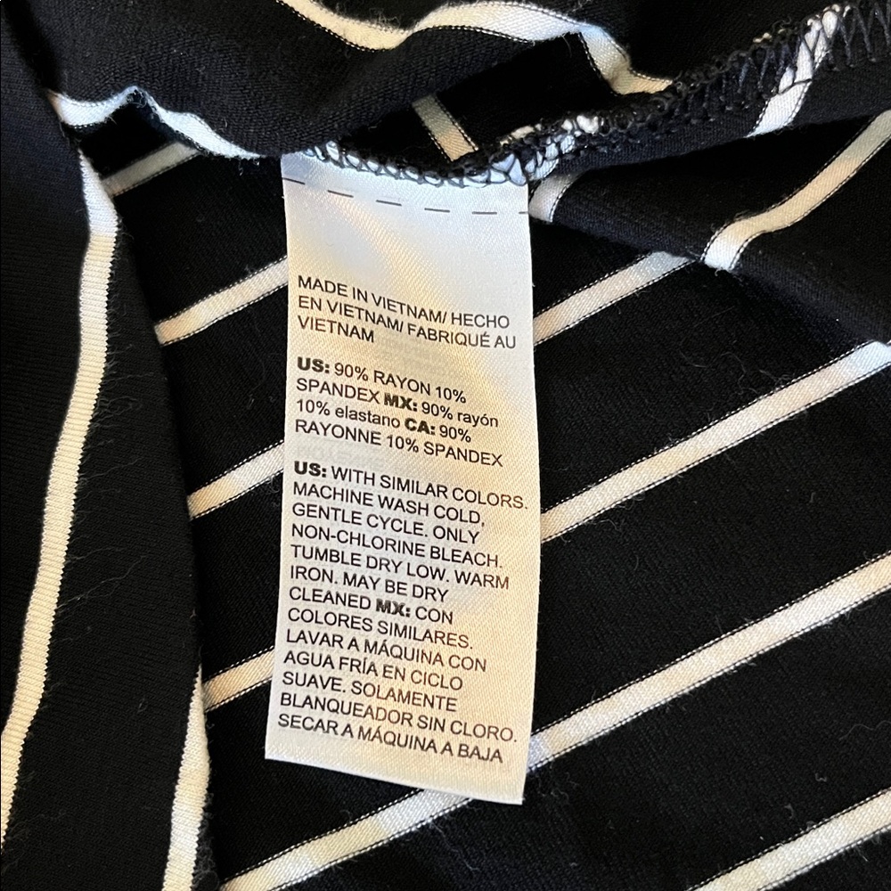 Chico’s Spliced Stripe A-Line Dress - Black/White - Size 0 - US 4-6 - Picture 8 of 9